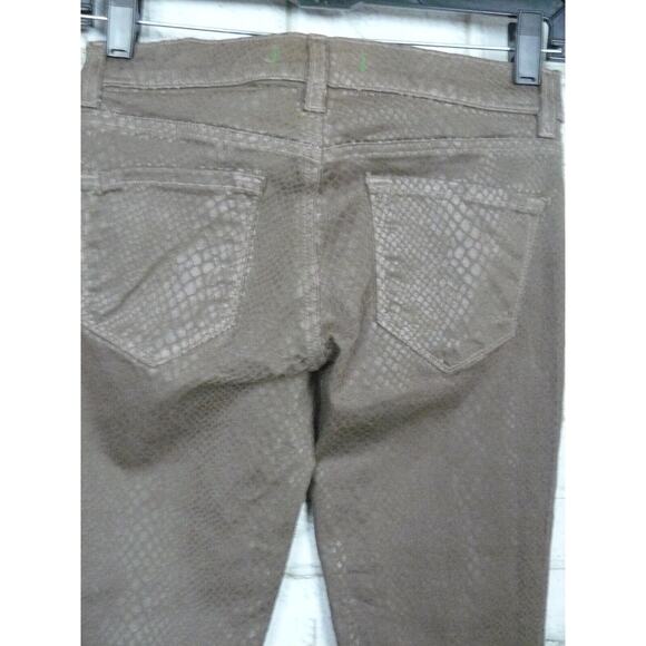 $250 J Brand Snake Reptile Waxed Green Skinny Jeans 25 NEW - Picture 5 of 7